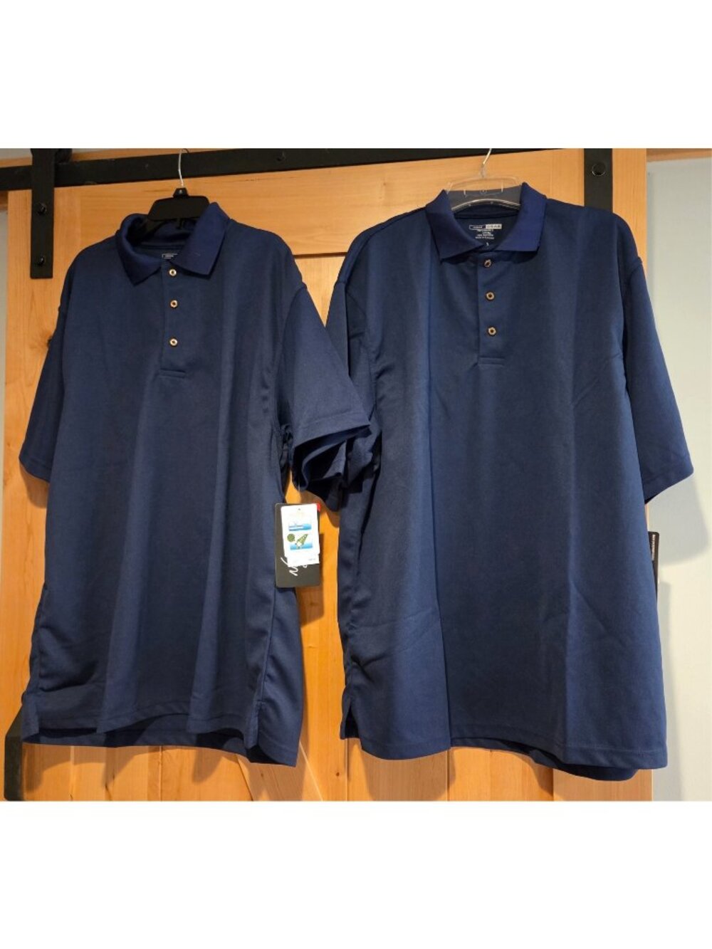 New! Lot of 2 NBN Gear Men's XXL Blue Short Sleeved Polo Shirt Performance